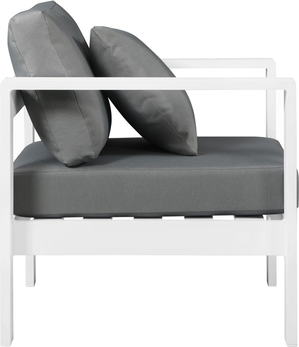 Nizuc Grey Waterproof Fabric Outdoor Patio Aluminum Arm Chair