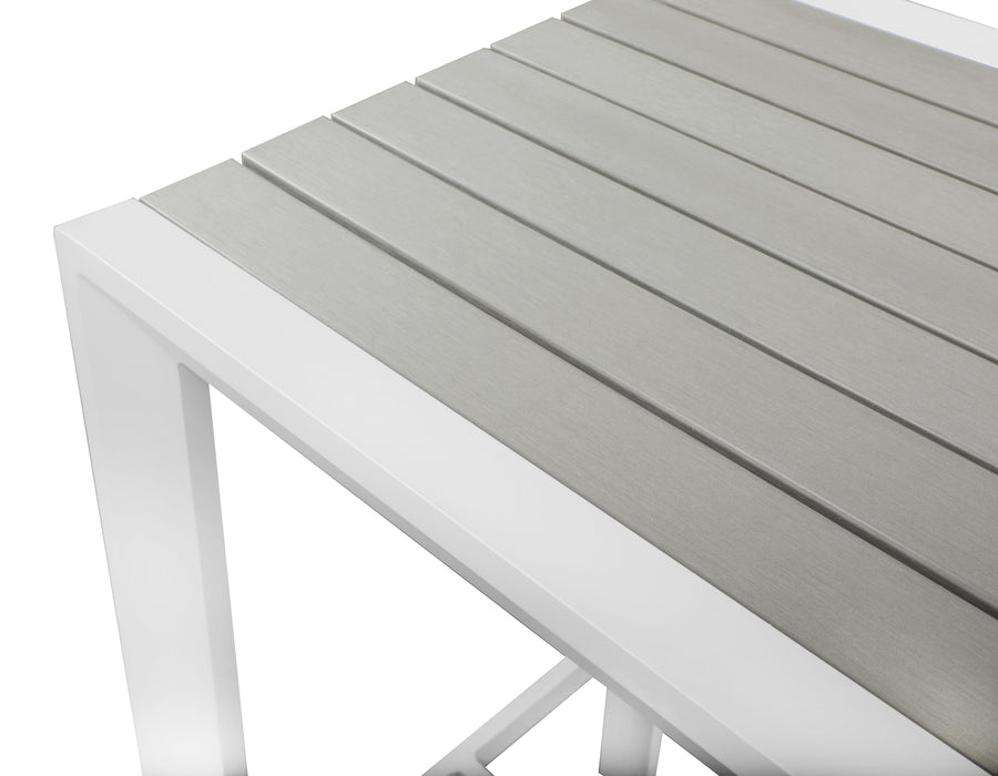 Nizuc Grey manufactured wood Outdoor Patio Aluminum Rectangle Bar Table