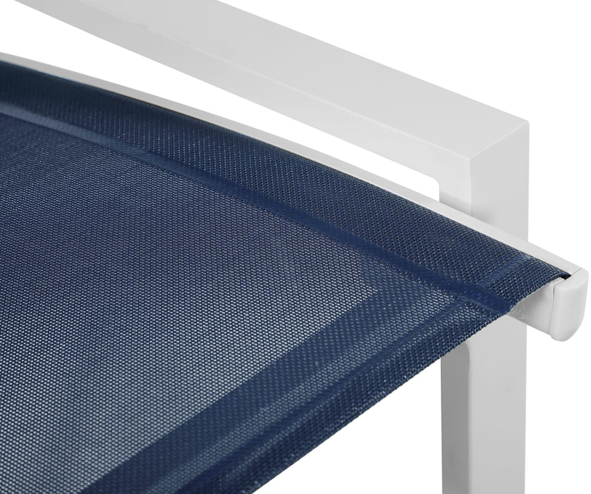 Nizuc Navy Mesh Waterproof Fabric Outdoor Patio Aluminum Mesh Barstool