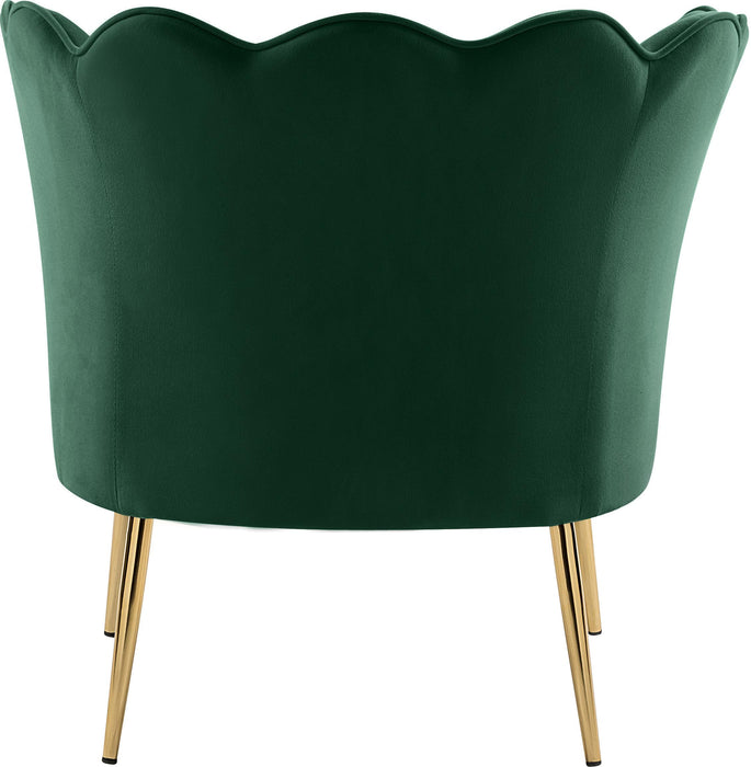 Jester Green Velvet Accent Chair
