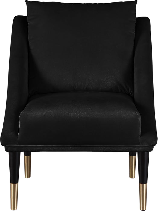 Elegante Black Velvet Accent Chair