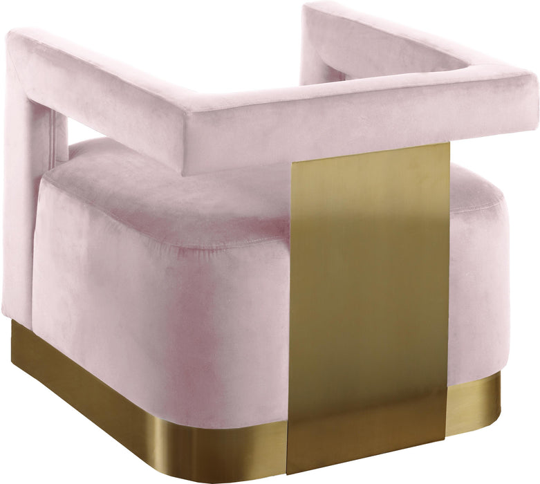 Armani Pink Velvet Accent Chair