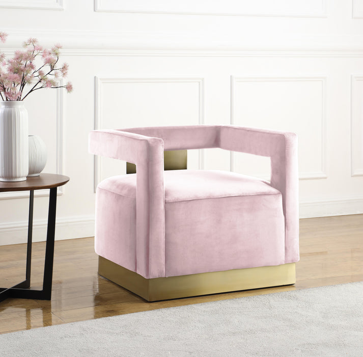 Armani Pink Velvet Accent Chair