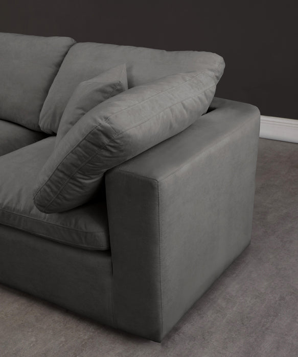 Cozy Grey Velvet Cloud Modular Armless Sofa