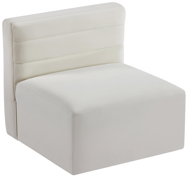 Quincy Cream Velvet Modular Armless Chair