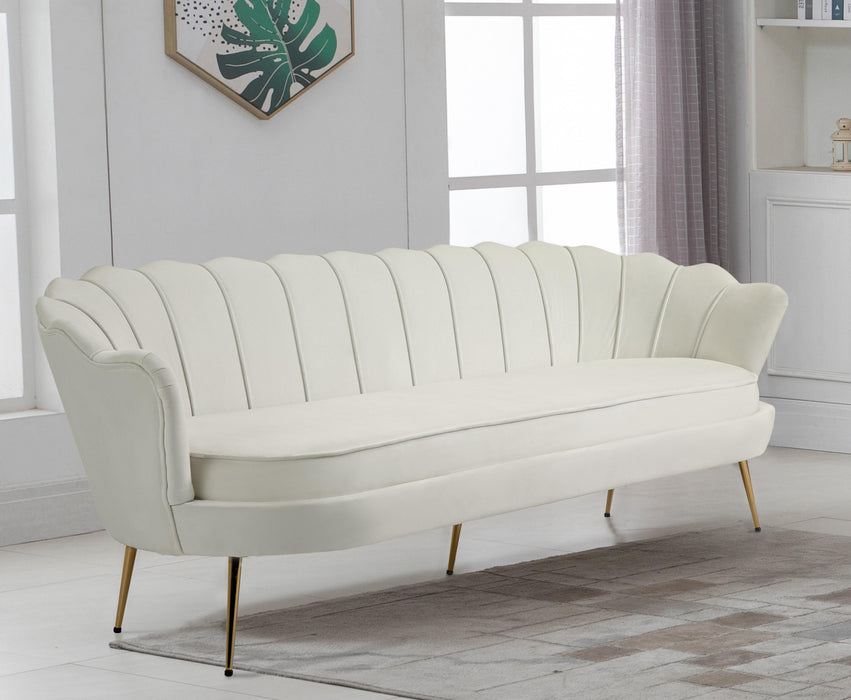 Gardenia Cream Velvet Sofa