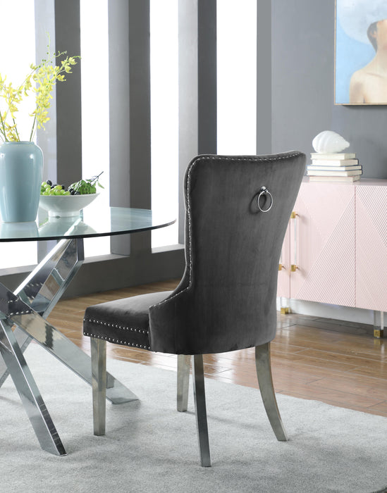 Carmen Grey Velvet Dining Chair