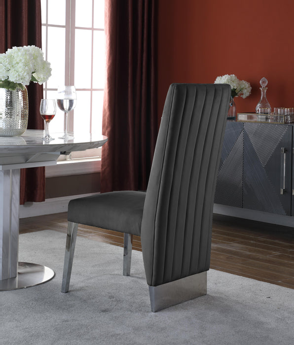 Porsha Grey Velvet Dining Chair