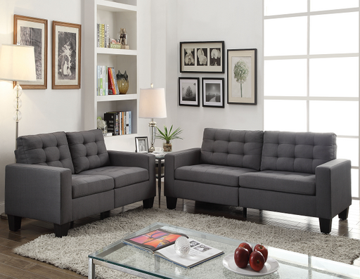 Earsom Gray Linen Sofa image