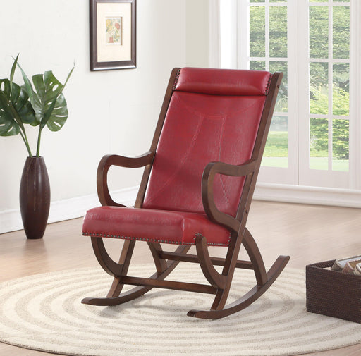 Triton Burgundy PU & Walnut Rocking Chair image