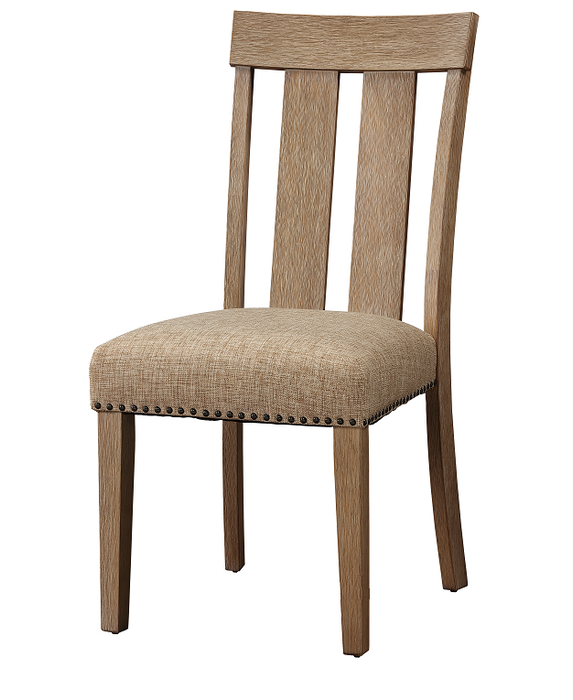 Nathaniel Fabric & Maple Side Chair , Slatted Back image