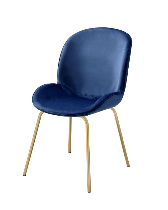 Chuchip Blue Velvet & Gold Side Chair image