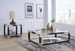 Lafty White Brushed & Clear Glass Coffee Table image