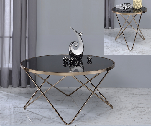 Valora Champagne & Black Glass Coffee Table image