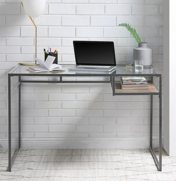 Yasin Gray & Glass Desk image