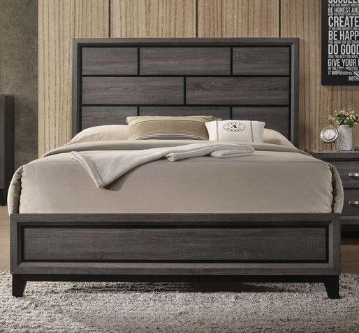 Acme Furniture Valdemar Queen Panel Bed in Weathered Gray 27050Q image