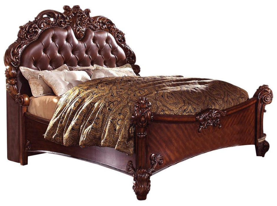Acme Vendome California King Panel Bed with Button Tufted Headboard in Cherry 21994CK image
