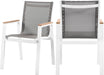 Nizuc Grey Mesh Waterproof Fabric Outdoor Patio Aluminum Mesh Dining Arm Chair image