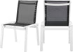 Nizuc Black Mesh Waterproof Fabric Outdoor Patio Aluminum Mesh Dining Chair image