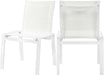Nizuc White Mesh Waterproof Fabric Outdoor Patio Aluminum Mesh Dining Chair image