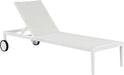 Nizuc White Mesh Waterproof Fabric Outdoor Patio Aluminum Mesh Chaise Lounge Chair image