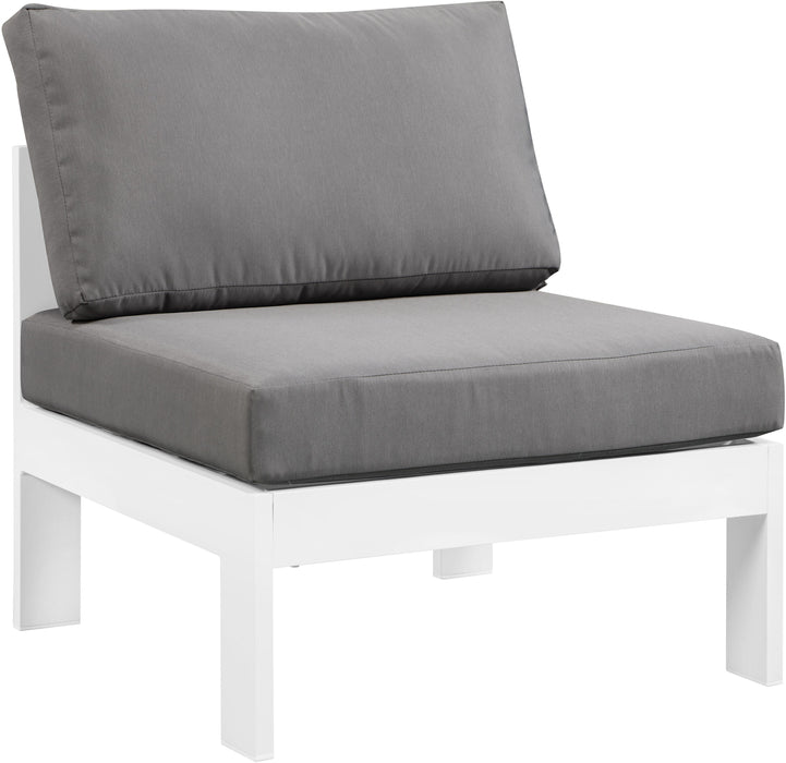 Nizuc Grey Waterproof Fabric Outdoor Patio Aluminum Armless Chair image