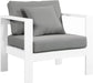 Nizuc Grey Waterproof Fabric Outdoor Patio Aluminum Arm Chair image