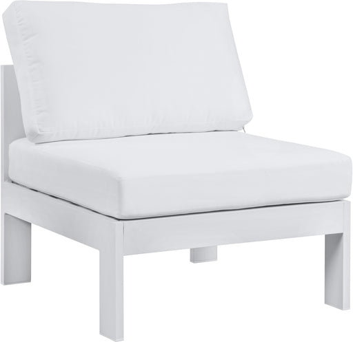 Nizuc White Waterproof Fabric Outdoor Patio Aluminum Armless Chair image