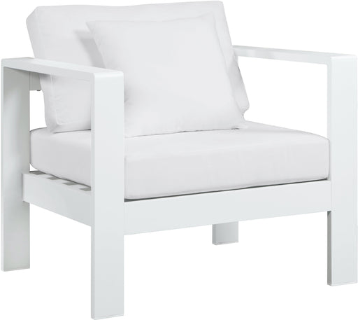 Nizuc White Waterproof Fabric Outdoor Patio Aluminum Arm Chair image