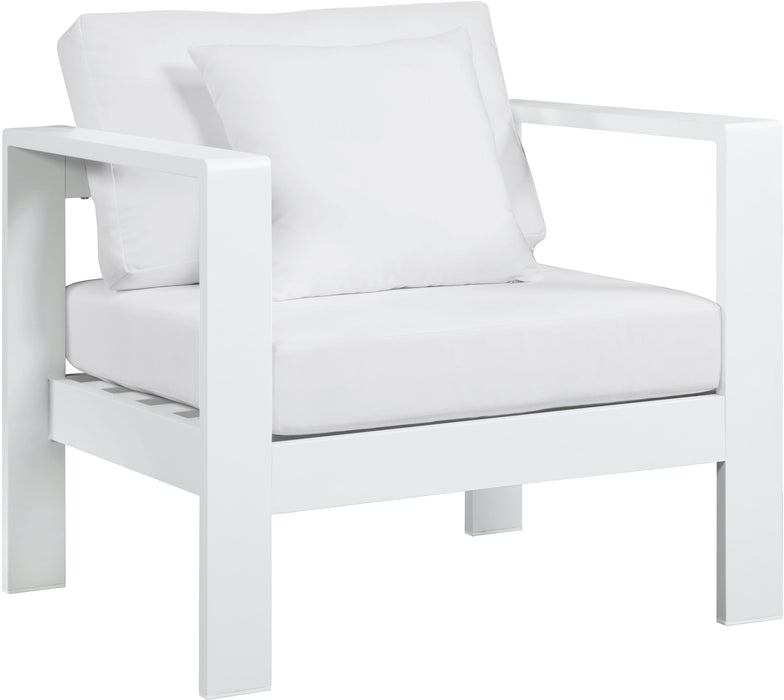 Nizuc White Waterproof Fabric Outdoor Patio Aluminum Arm Chair image