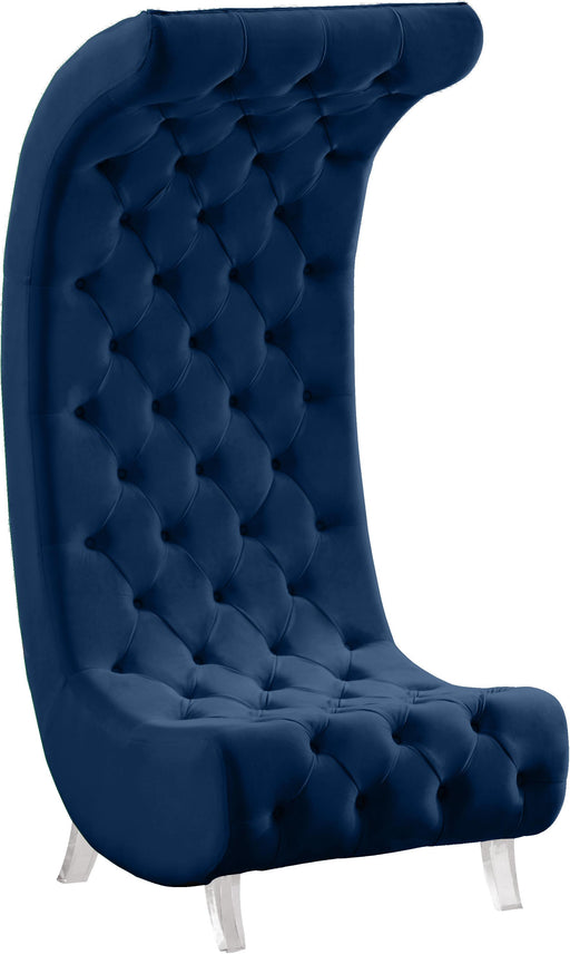 Crescent Navy Velvet Accent Chair image