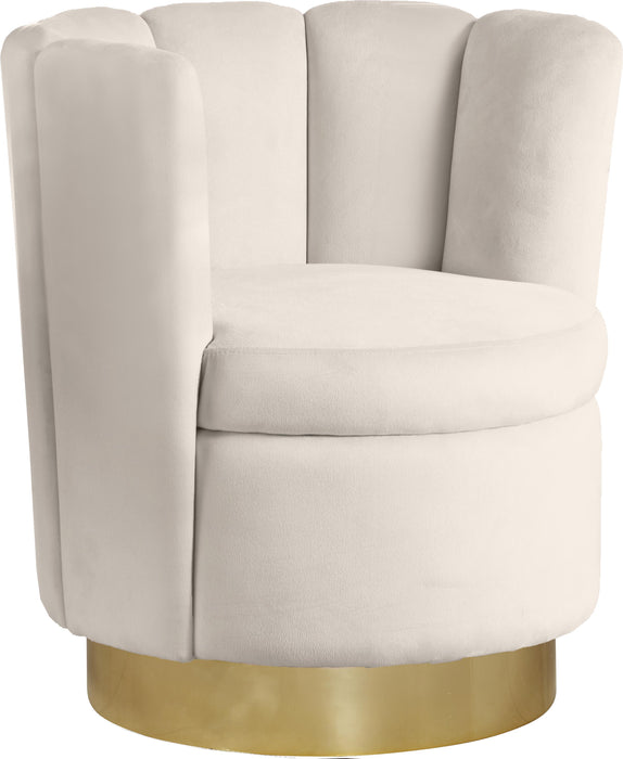 Lily Cream Velvet Accent Chair image