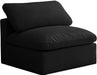 Plush Black Velvet Standard Cloud Modular Armless Chair image