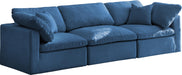 Plush Navy Velvet Standard Cloud Modular Sofa image