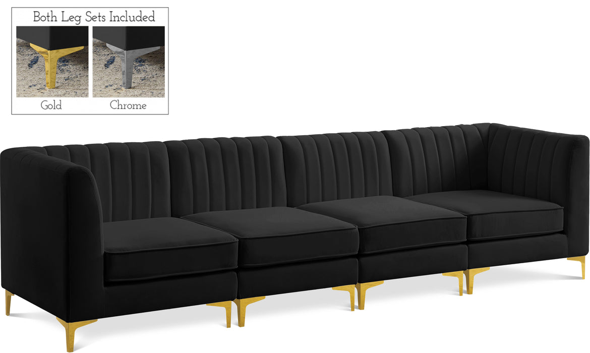 Alina Black Velvet Modular Sofa image