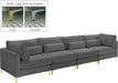 Julia Grey Velvet Modular Sofa (4 Boxes) image