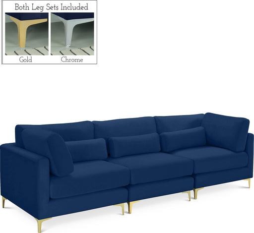 Julia Navy Velvet Modular Sofa (3 Boxes) image