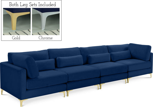 Julia Navy Velvet Modular Sofa (4 Boxes) image