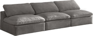 Cozy Grey Velvet Cloud Modular Armless Sofa image