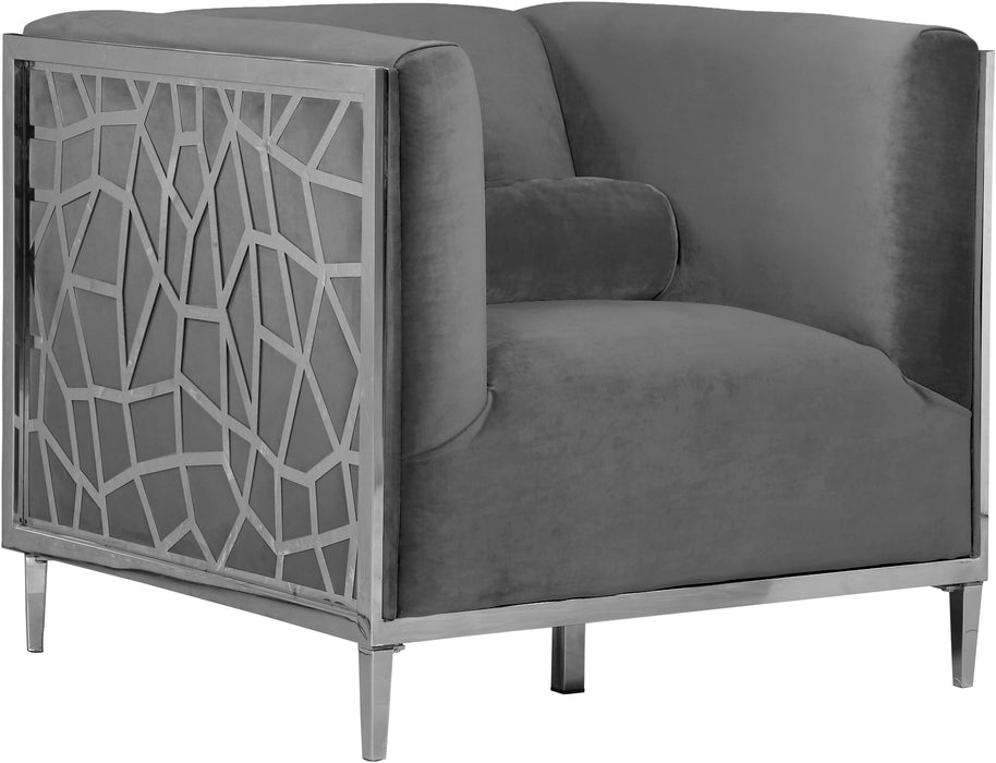 Opal Grey Velvet Chair image