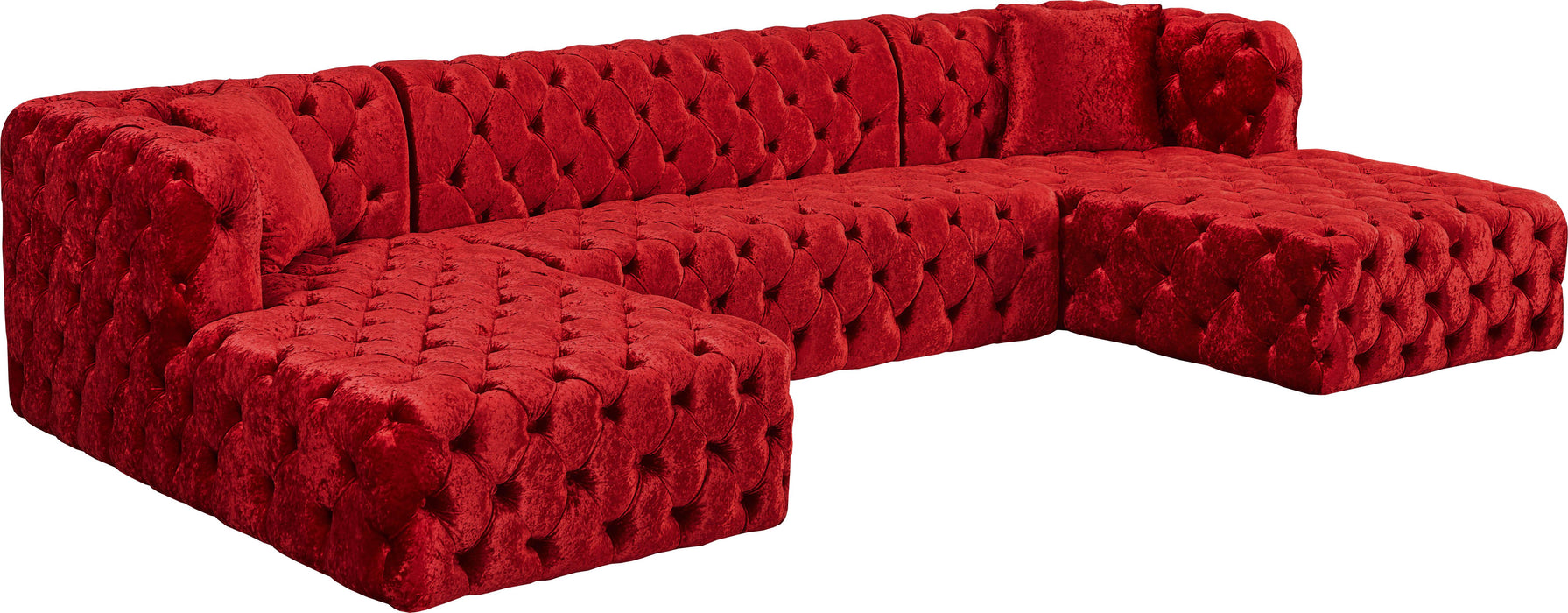 Coco Red Velvet 3pc. Sectional (3 Boxes) image