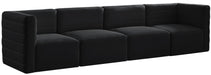 Quincy Black Velvet Modular Sofa image