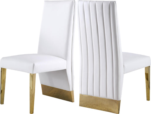 Porsha White Faux Leather Dining Chair image