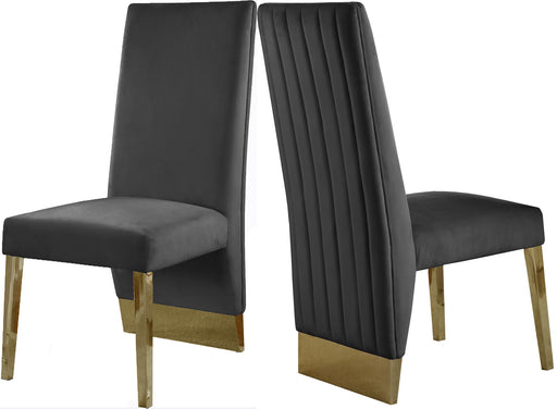 Porsha Grey Velvet Dining Chair image