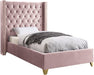 Barolo Pink Velvet Twin Bed image