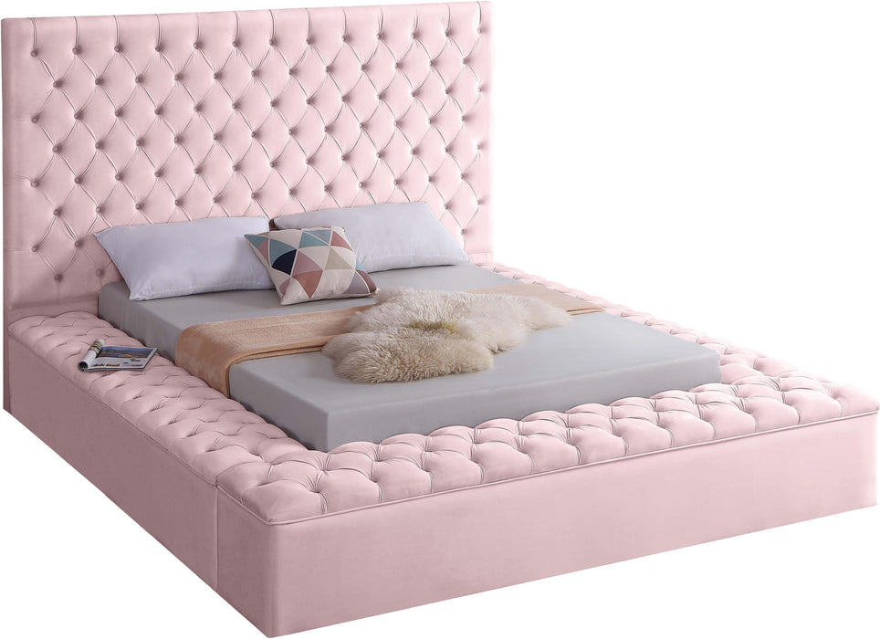 Bliss Pink Velvet Full Bed (3 Boxes) image