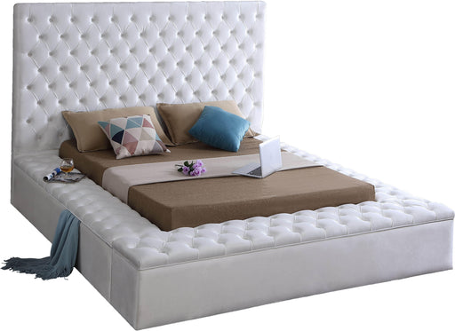 Bliss White Velvet Full Bed (3 Boxes) image