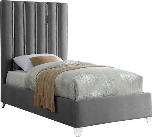 Enzo Grey Velvet Twin Bed image