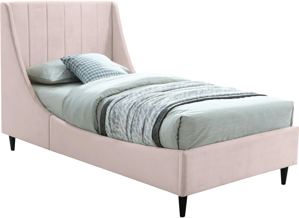 Eva Pink Velvet Twin Bed image