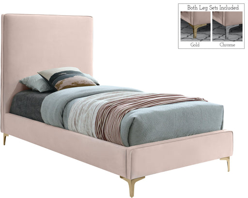Geri Pink Velvet Twin Bed image